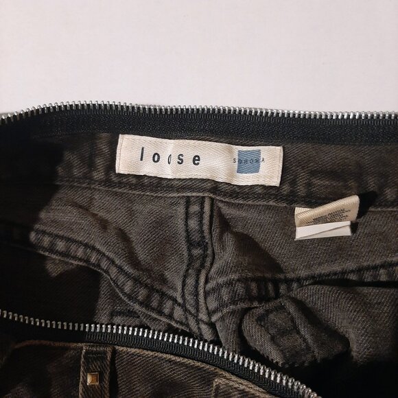 handmade shoulder bag purse made from black jeans chrome studs unique super cute - Picture 6 of 11